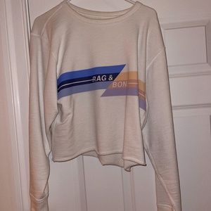 Rag & Bone Cropped Graphic Sweatshirt